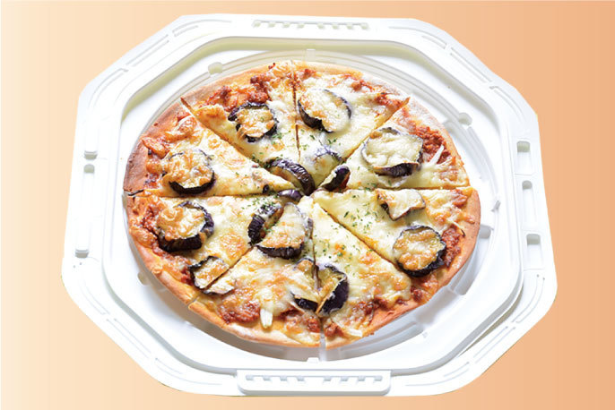 ナスとミートソースのピザ