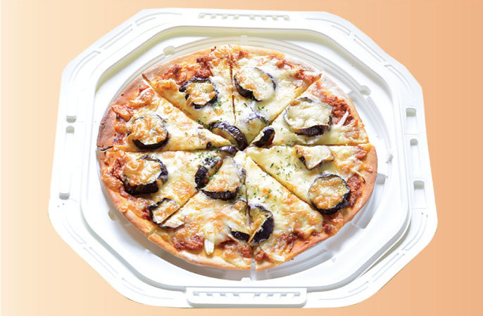 ナスとミートソースのピザ